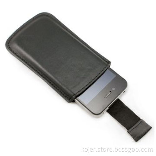 Leather Case for iPhone 4, with Retractable Pull-tab, Fine Workmanship in Stitches and Paint Edge